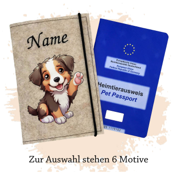 Impfpasshülle für Australian Shepherd red tri